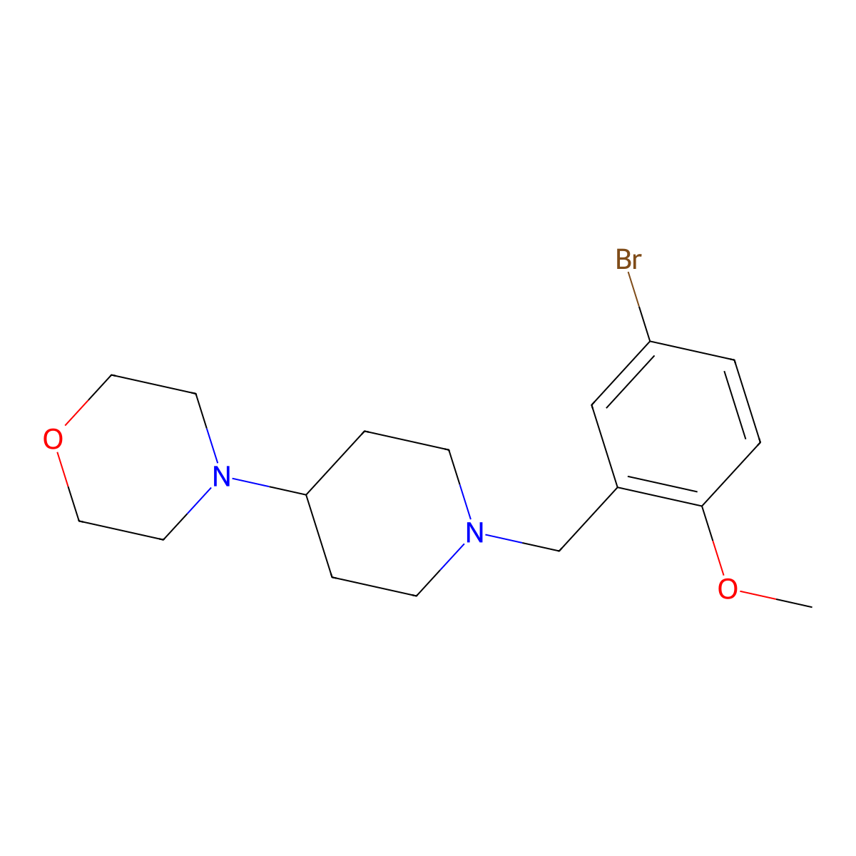 4-[1-[(5-Bromo-2-methoxyphenyl)methyl]piperidin-4-yl]morpholine molecular structure, CAS 489421-78-5