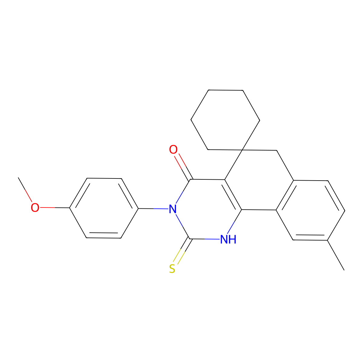 3-(4-Methoxyphenyl)-9-methyl-2-sulfanylidenespiro[1,6-dihydrobenzo[h]quinazoline-5,1'-cyclohexane]-4-one molecular structure, CAS 489421-99-0