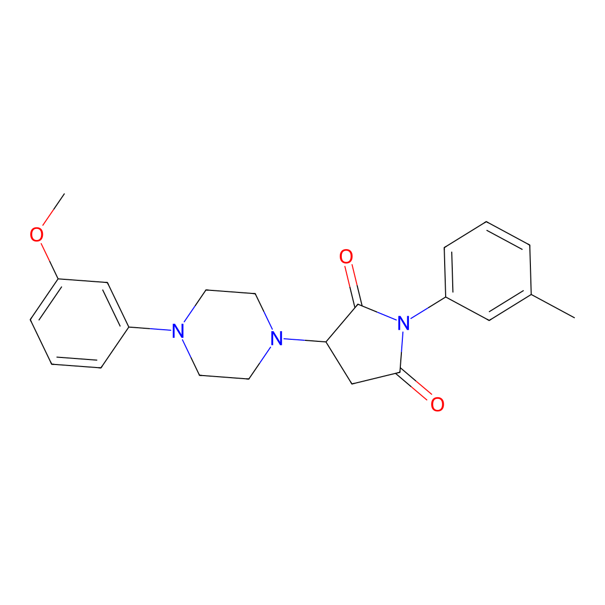 3-[4-(3-Methoxyphenyl)piperazin-1-yl]-1-(3-methylphenyl)pyrrolidine-2,5-dione molecular structure, CAS 489422-09-5