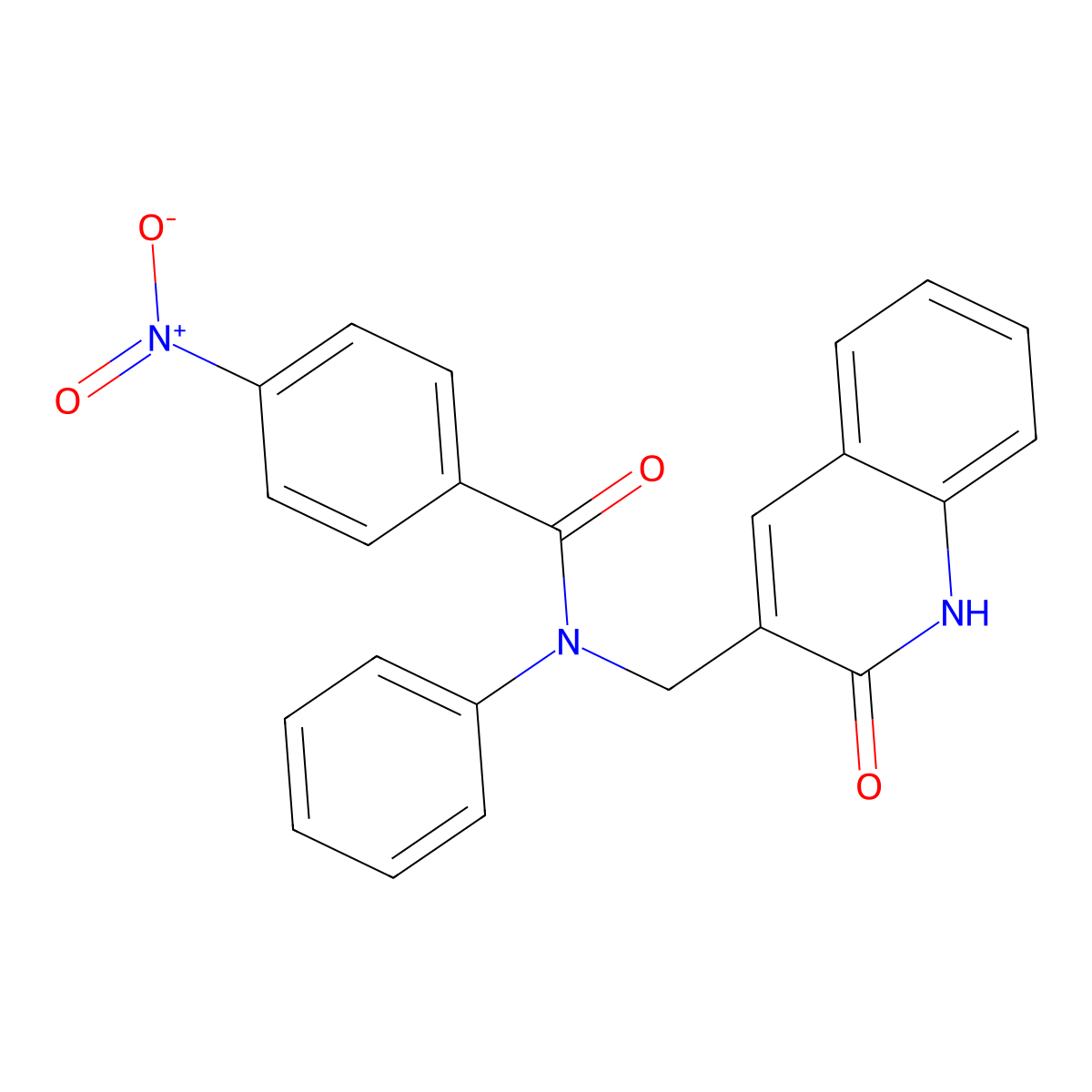 N-((2-hydroxyquinolin-3-yl)methyl)-4-nitro-N-phenylbenzamide molecular structure, CAS 489422-42-6