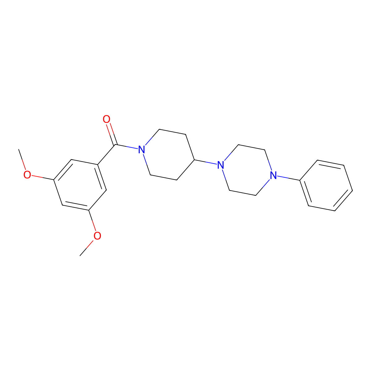 (3,5-Dimethoxyphenyl)-[4-(4-phenylpiperazin-1-yl)piperidin-1-yl]methanone molecular structure, CAS 489422-48-2