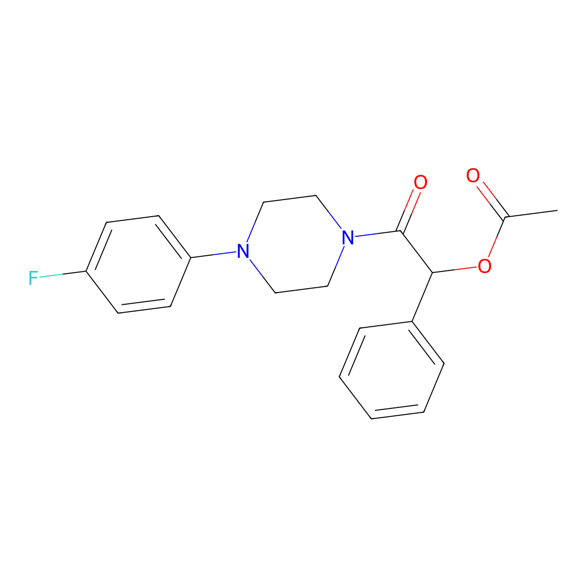 2-[4-(4-Fluorophenyl)piperazin-1-yl]-2-oxo-1-phenylethyl acetate molecular structure, CAS 489422-62-0