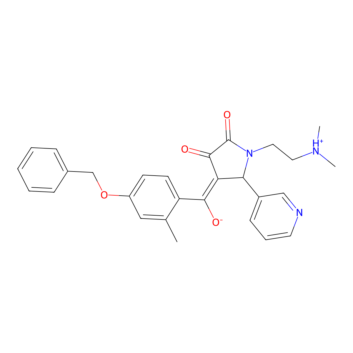 4-[4-(benzyloxy)-2-methylbenzoyl]-1-[2-(dimethylamino)ethyl]-3-hydroxy-5-(pyridin-3-yl)-2,5-dihydro-1H-pyrrol-2-one molecular structure, CAS 489423-49-6