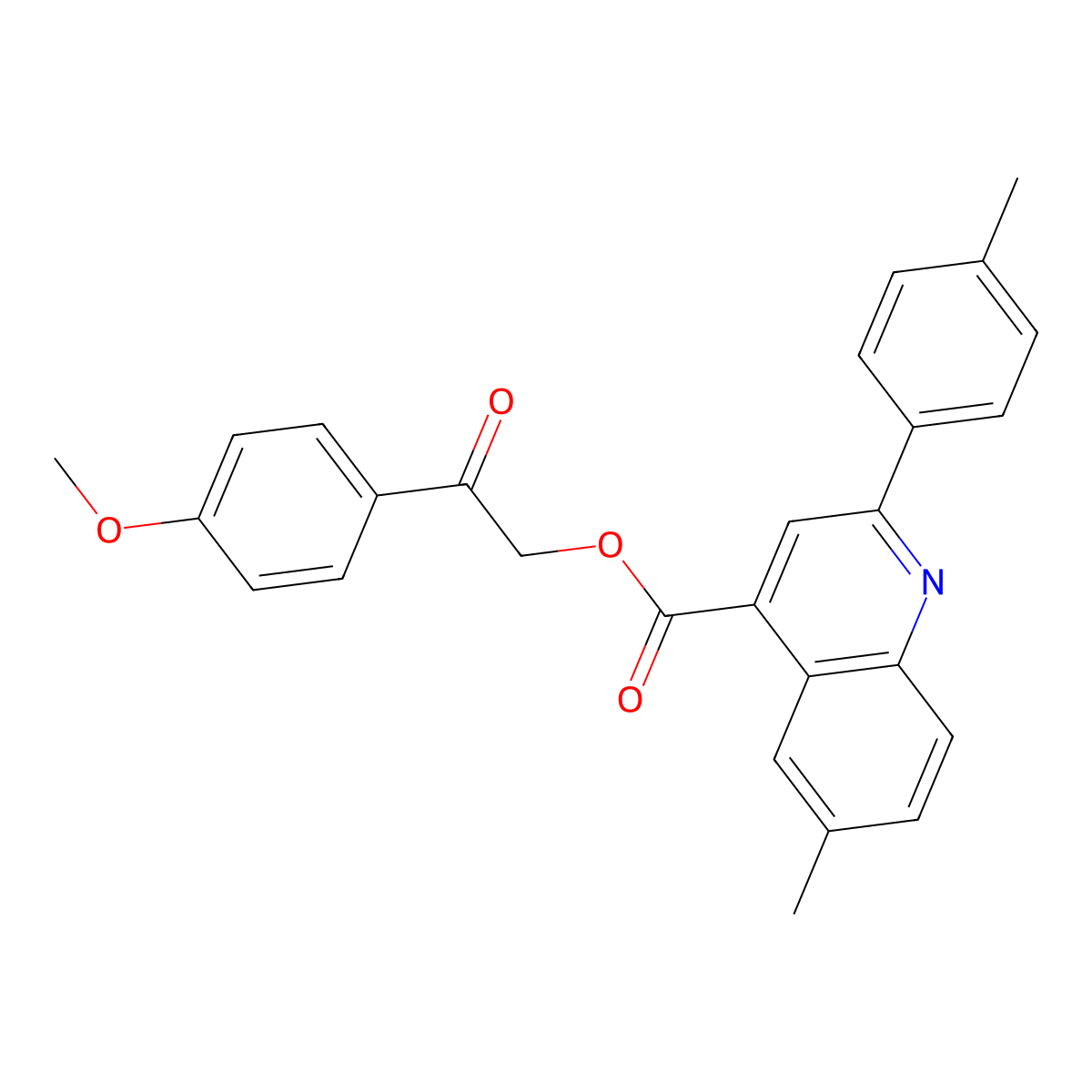 [2-(4-Methoxyphenyl)-2-oxoethyl] 6-methyl-2-(4-methylphenyl)quinoline-4-carboxylate molecular structure, CAS 489424-25-1