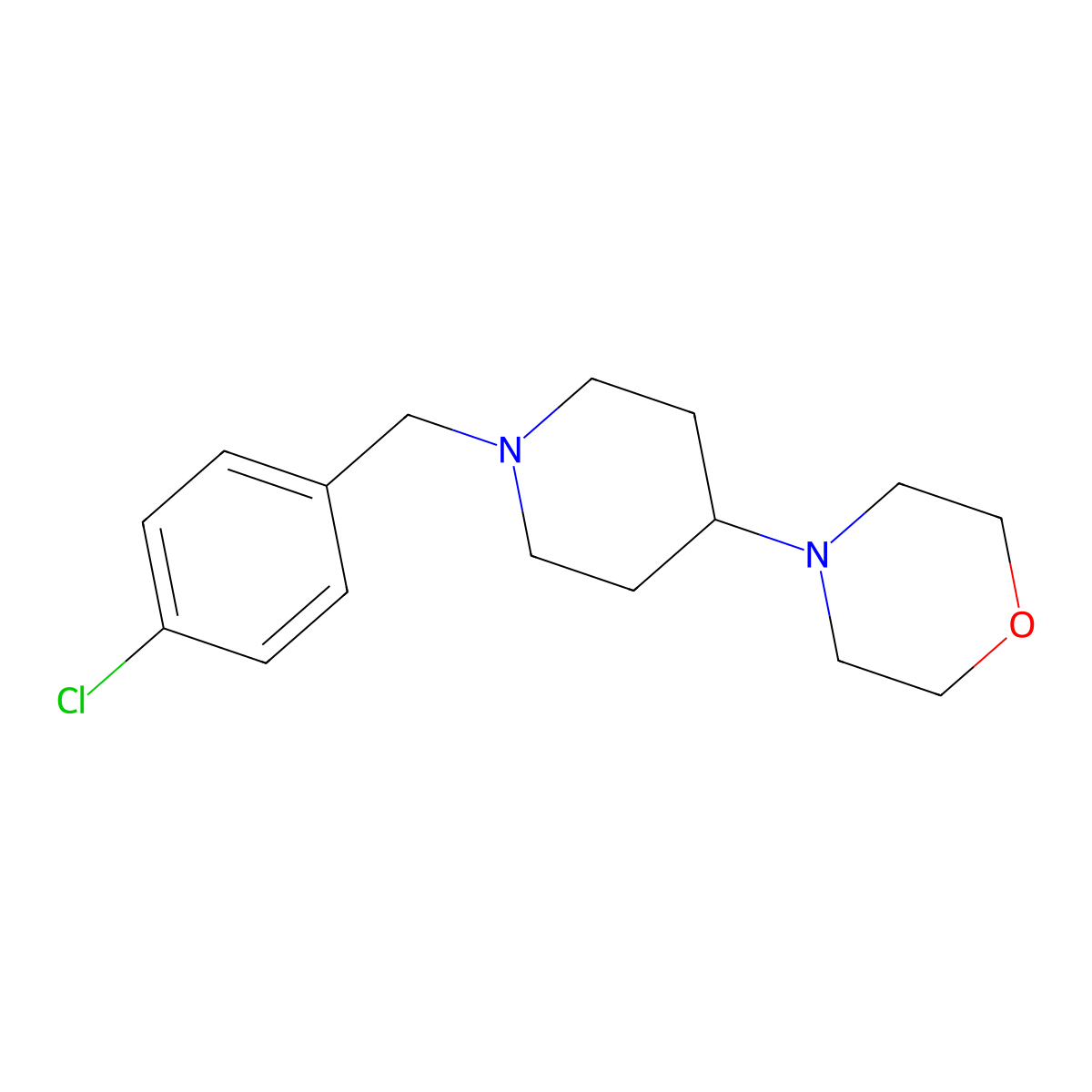 4-[1-(4-Chlorobenzyl)-4-piperidinyl]morpholine molecular structure, CAS 489424-70-6