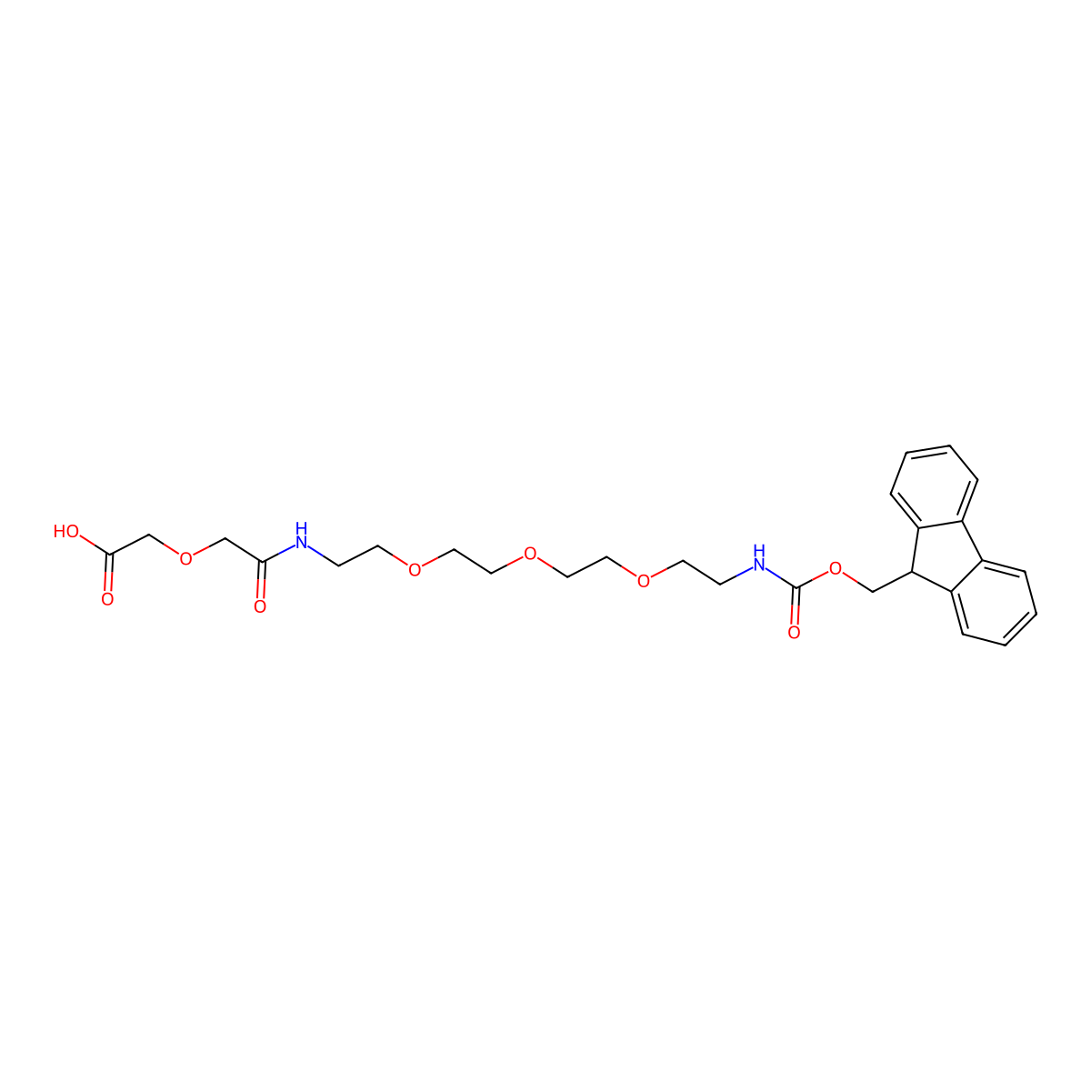 17-(Fmoc-amino)-5-oxo-6-aza-3,9,12,15-tetraoxaheptadecanoic Acid molecular structure, CAS 489427-26-1