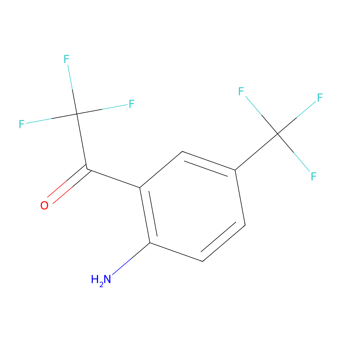 1-[2-Amino-5-(trifluoromethyl)phenyl]-2,2,2-trifluoroethanone molecular structure, CAS 489429-73-4