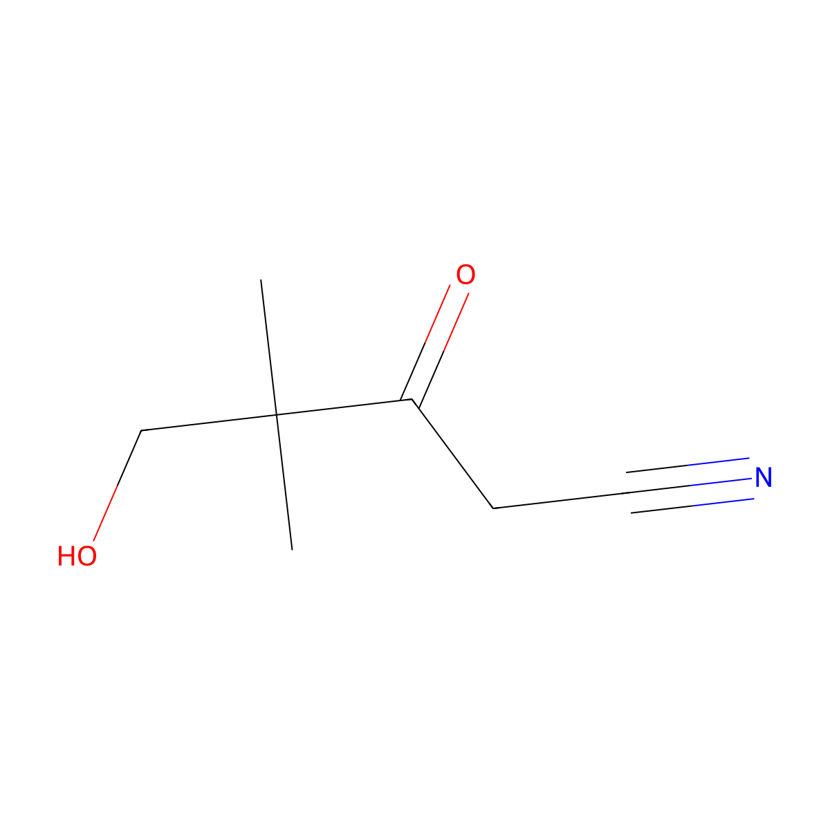 5-Hydroxy-4,4-dimethyl-3-oxopentanenitrile molecular structure, CAS 489432-33-9