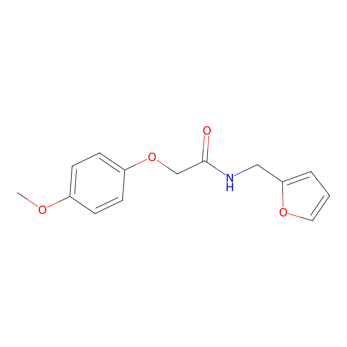 N-(2-furylmethyl)-2-(4-methoxyphenoxy)acetamide molecular structure, CAS 489435-75-8