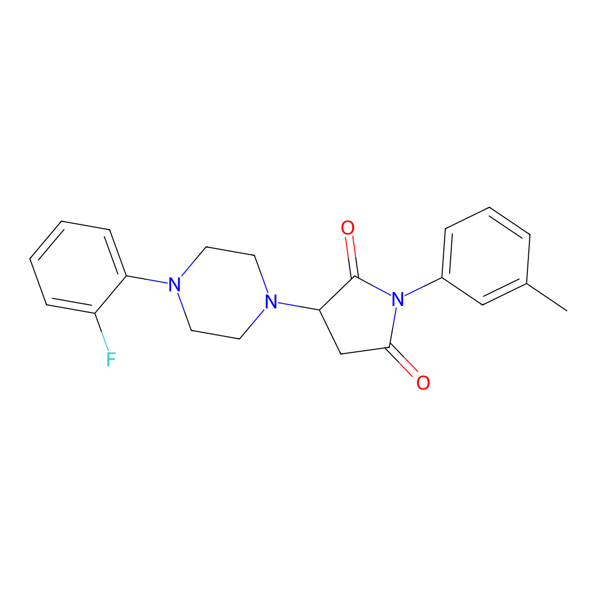 3-[4-(2-Fluorophenyl)piperazin-1-yl]-1-(3-methylphenyl)pyrrolidine-2,5-dione molecular structure, CAS 489440-46-2