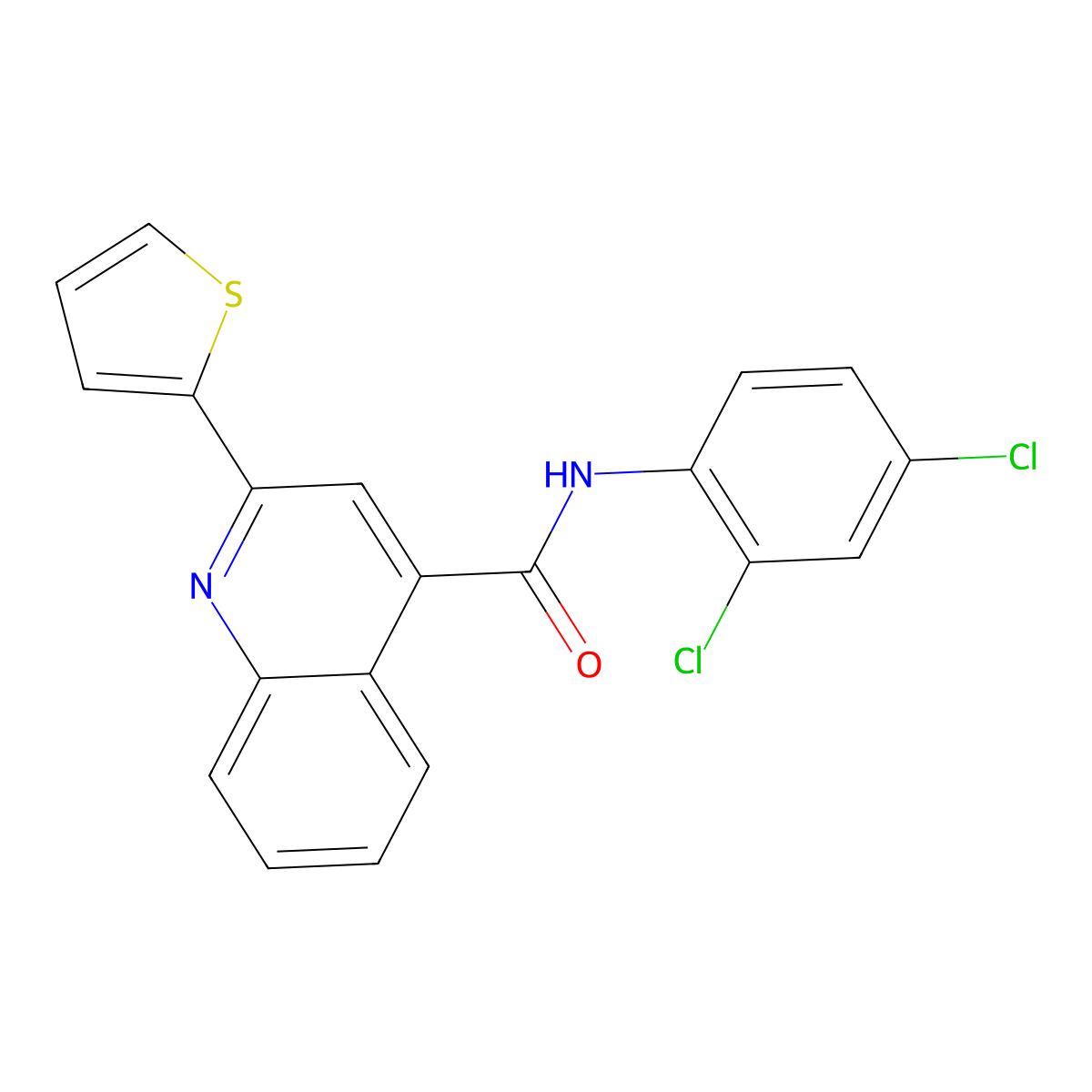 N-(2,4-dichlorophenyl)-2-(2-thienyl)-4-quinolinecarboxamide molecular structure, CAS 489440-47-3