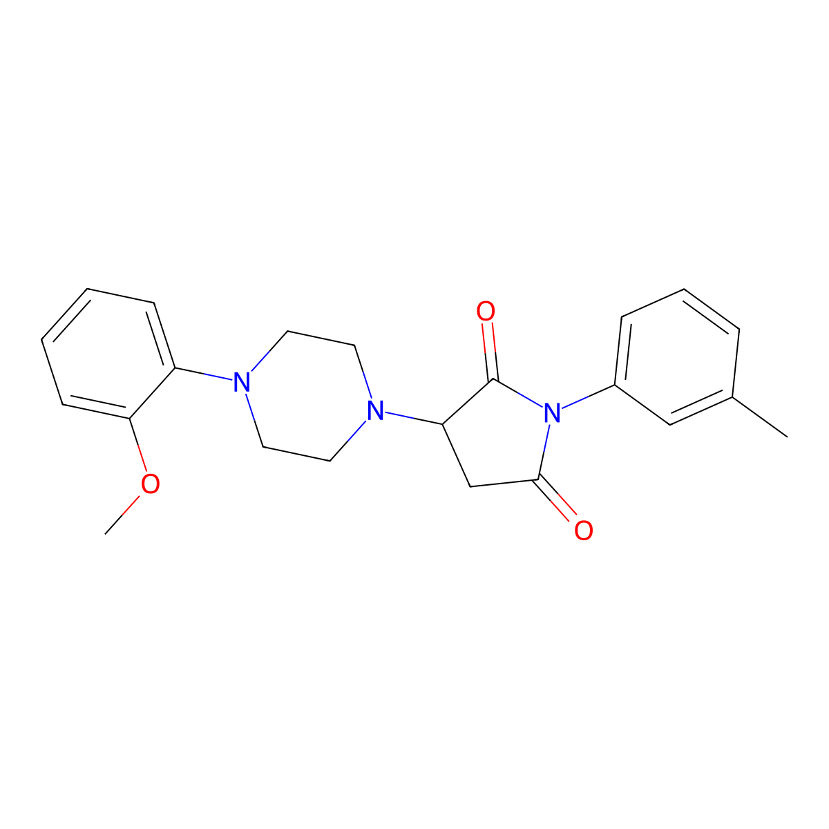 3-[4-(2-Methoxyphenyl)piperazin-1-yl]-1-(3-methylphenyl)pyrrolidine-2,5-dione molecular structure, CAS 489440-98-4