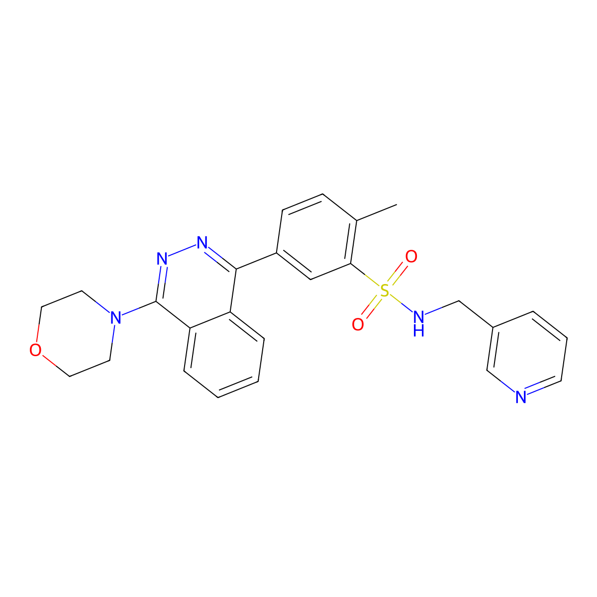 2-methyl-5-(4-morpholin-4-ylphthalazin-1-yl)-N-(pyridin-3-ylmethyl)benzenesulfonamide molecular structure, CAS 489441-66-9