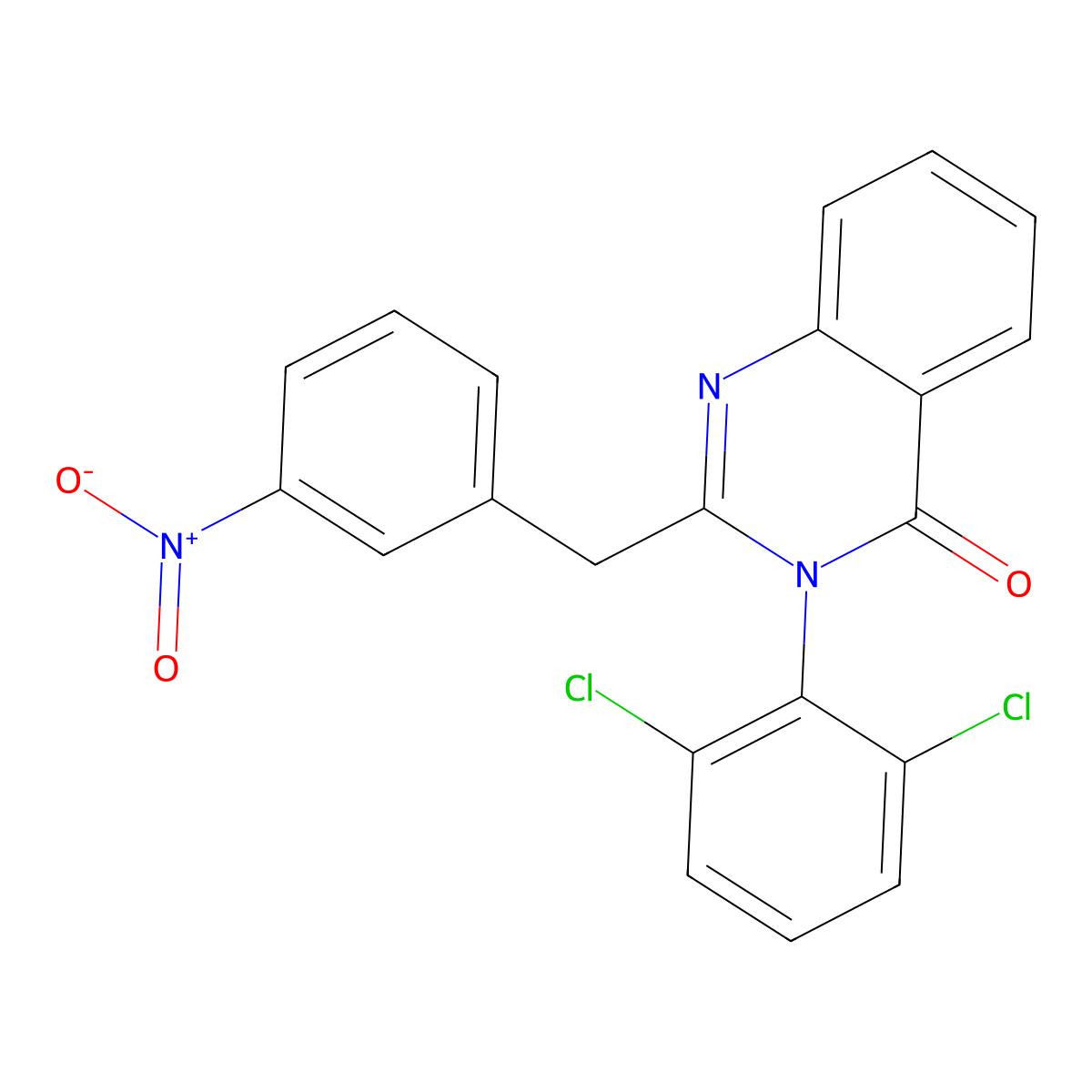 3-(2,6-Dichlorophenyl)-2-[(3-nitrophenyl)methyl]quinazolin-4-one molecular structure, CAS 489442-23-1