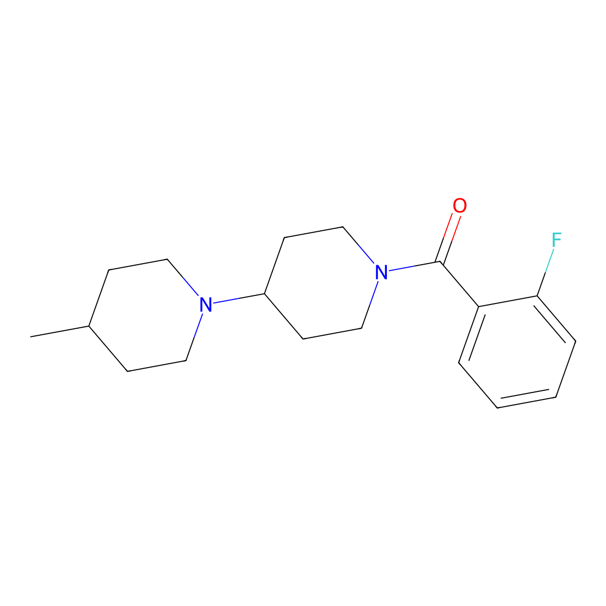 (2-Fluorophenyl)-[4-(4-methylpiperidin-1-yl)piperidin-1-yl]methanone molecular structure, CAS 489443-19-8