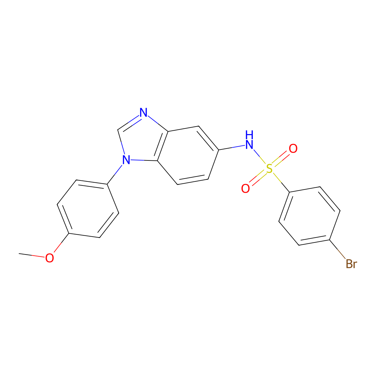 4-bromo-N-[1-(4-methoxyphenyl)benzimidazol-5-yl]benzenesulfonamide molecular structure, CAS 489443-32-5