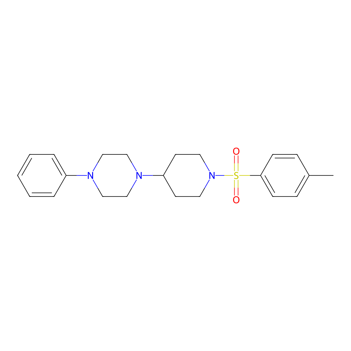 1-[1-(4-Methylphenyl)sulfonylpiperidin-4-yl]-4-phenylpiperazine molecular structure, CAS 489443-73-4