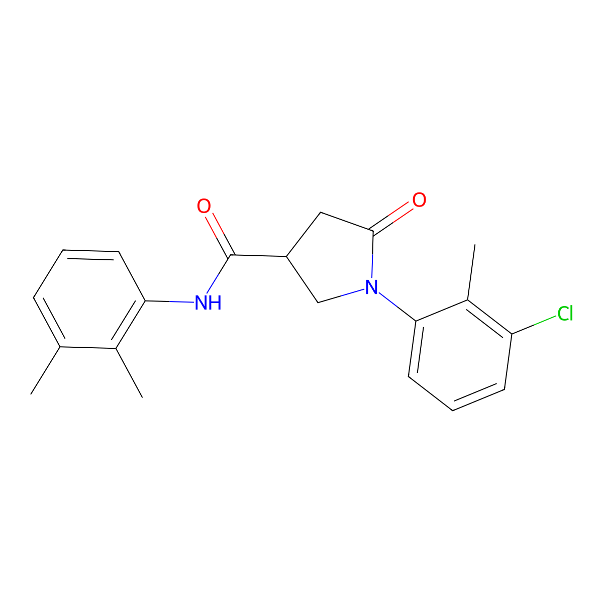 1-(3-chloro-2-methylphenyl)-N-(2,3-dimethylphenyl)-5-oxopyrrolidine-3-carboxamide molecular structure, CAS 489444-44-2