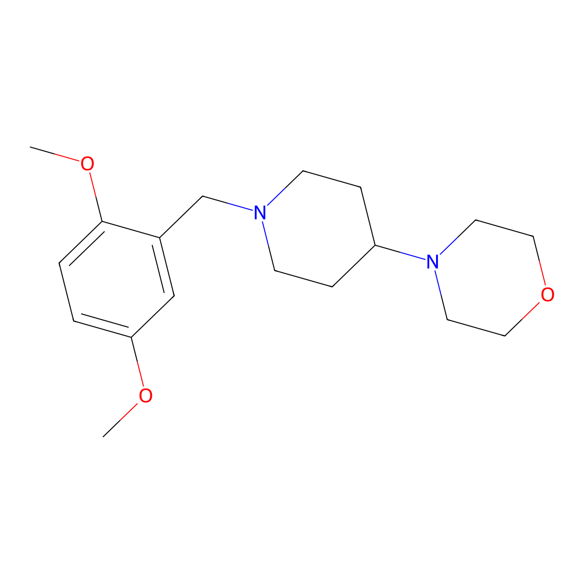 4-[1-[(2,5-Dimethoxyphenyl)methyl]piperidin-4-yl]morpholine molecular structure, CAS 489444-45-3