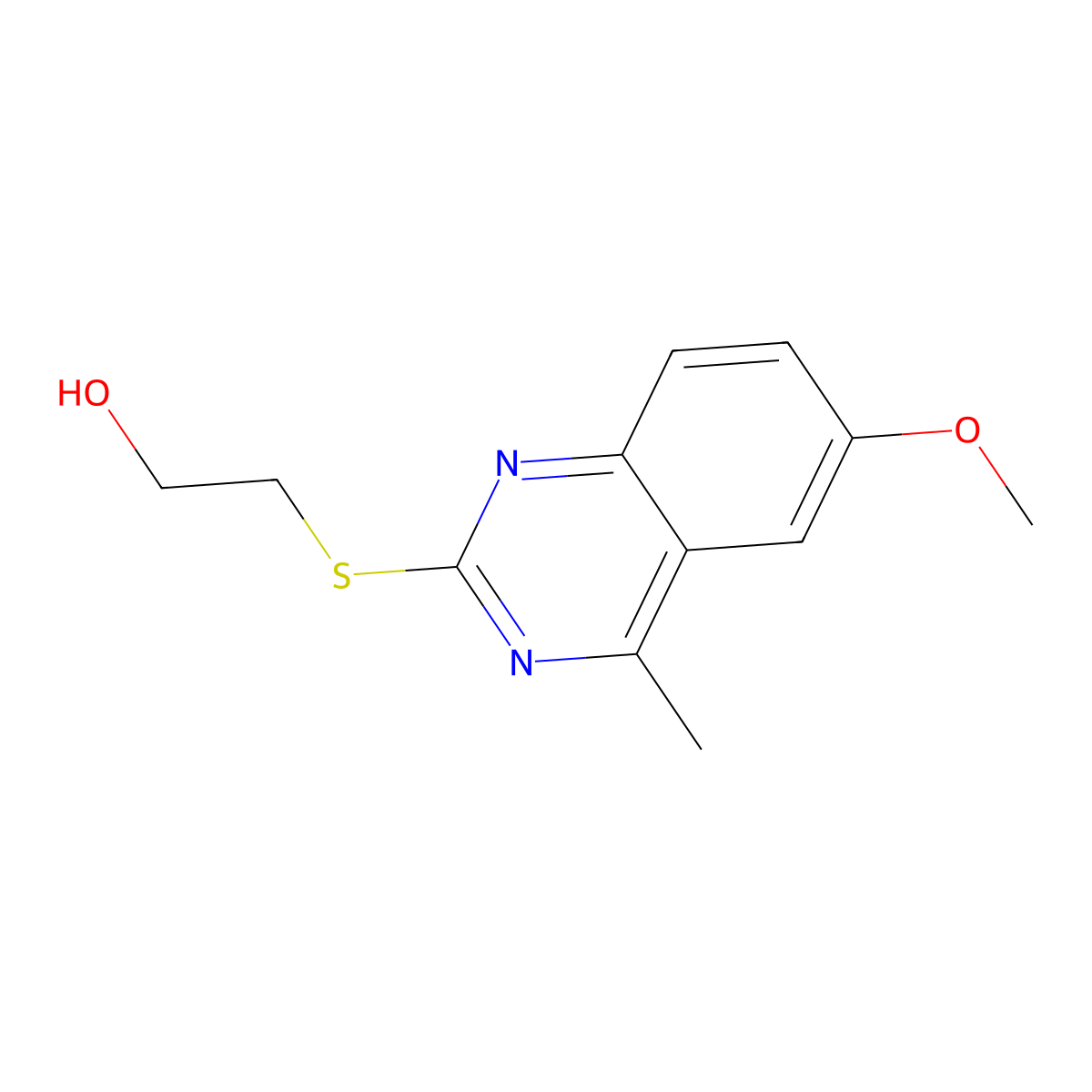 2-[(6-Methoxy-4-methylquinazolin-2-yl)sulfanyl]ethanol molecular structure, CAS 489444-69-1