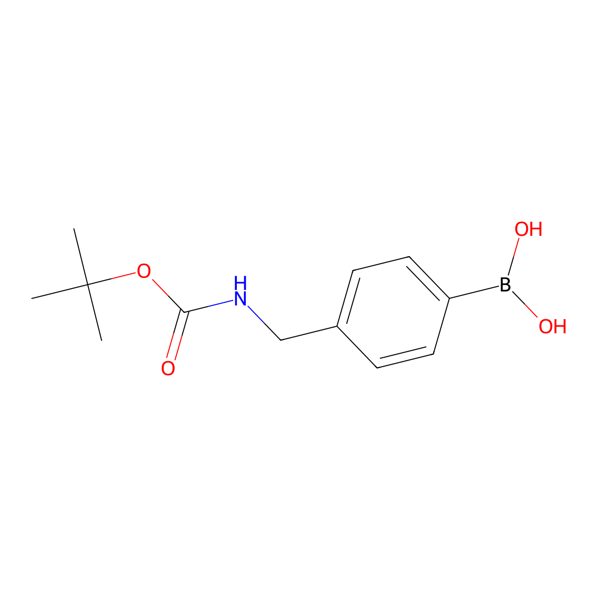 4-(tert-Butoxycarbonylaminomethyl)phenylboronic acid molecular structure, CAS 489446-42-6