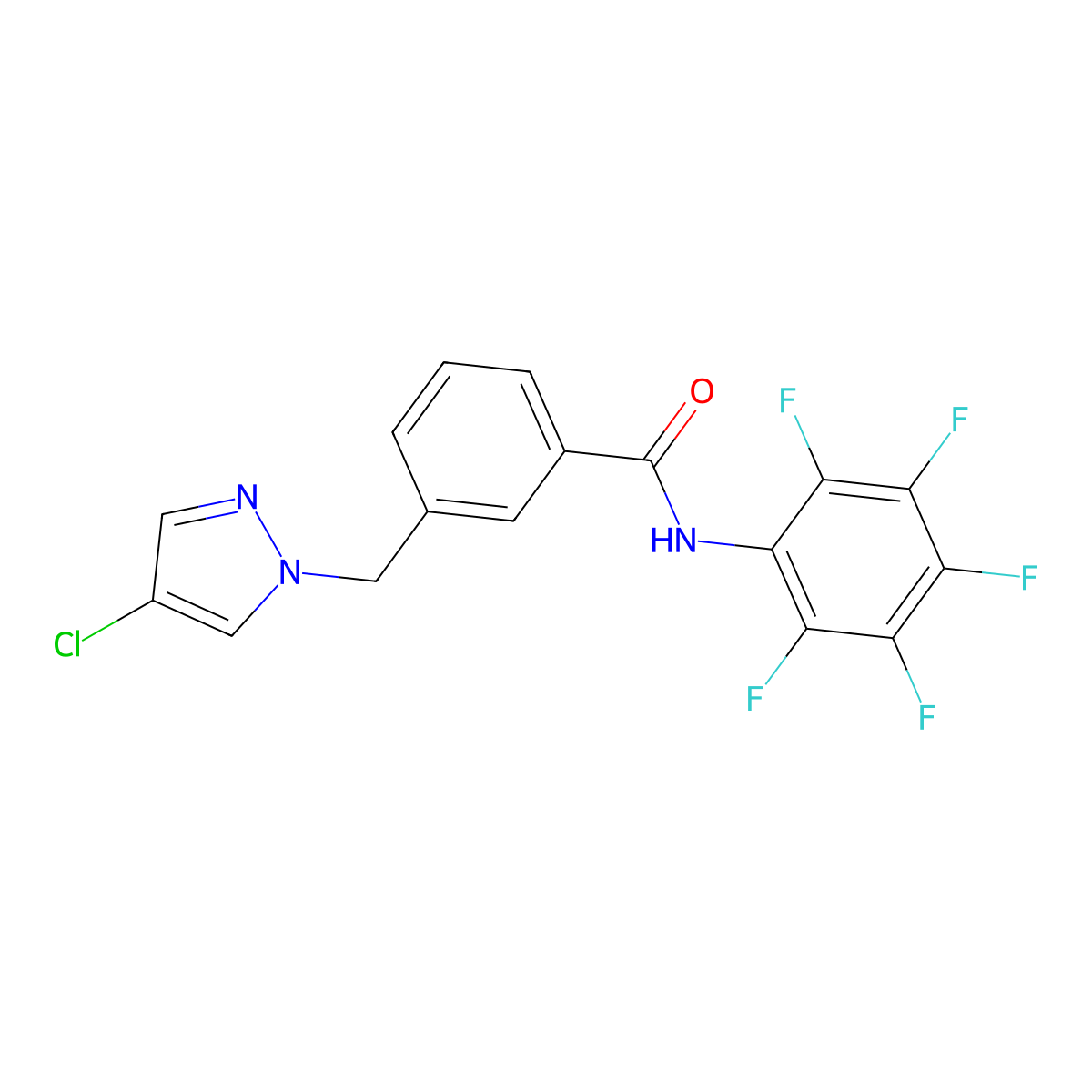 3-[(4-chloropyrazol-1-yl)methyl]-N-(2,3,4,5,6-pentafluorophenyl)benzamide molecular structure, CAS 489449-36-7
