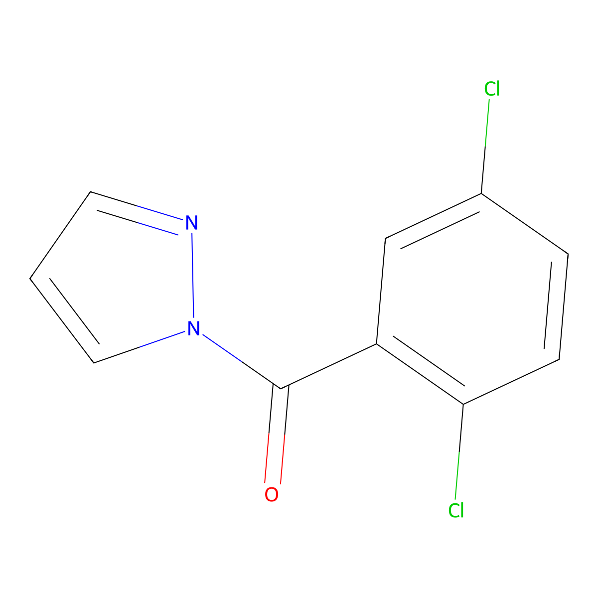 (2,5-Dichlorophenyl)-pyrazol-1-ylmethanone molecular structure, CAS 489449-67-4