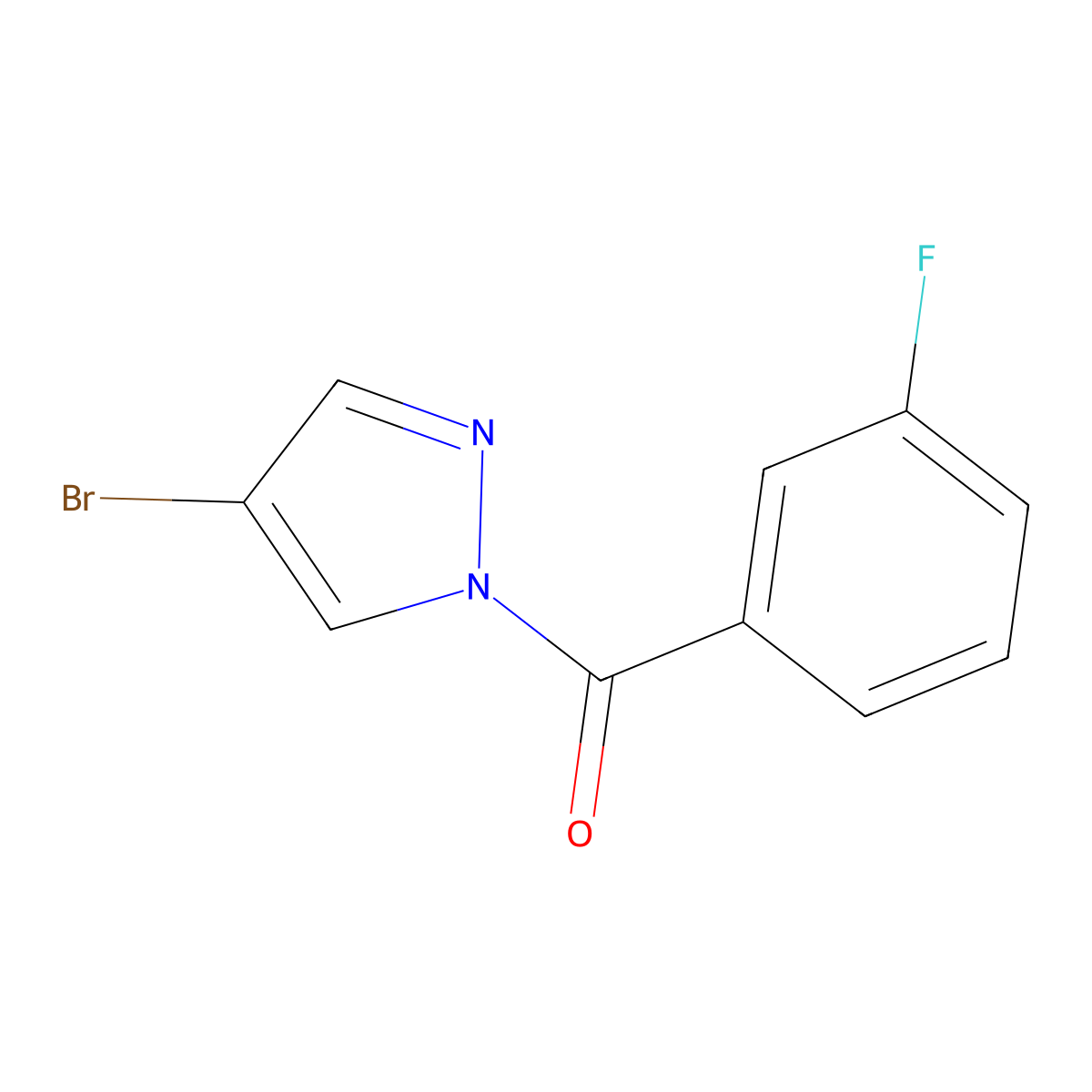 4-bromo-1-(3-fluorobenzoyl)-1H-pyrazole molecular structure, CAS 489449-94-7