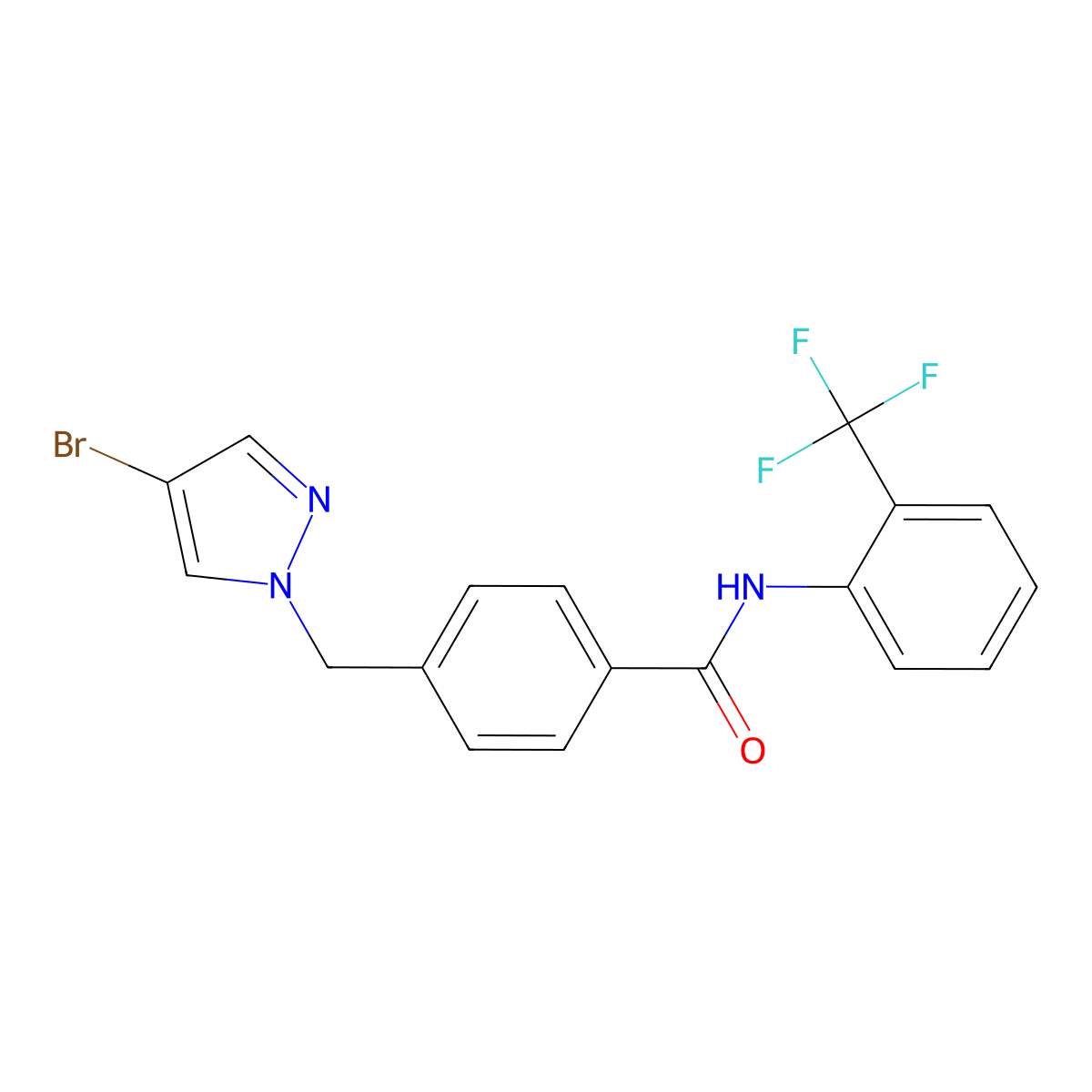 4-[(4-bromopyrazol-1-yl)methyl]-N-[2-(trifluoromethyl)phenyl]benzamide molecular structure, CAS 489450-53-5