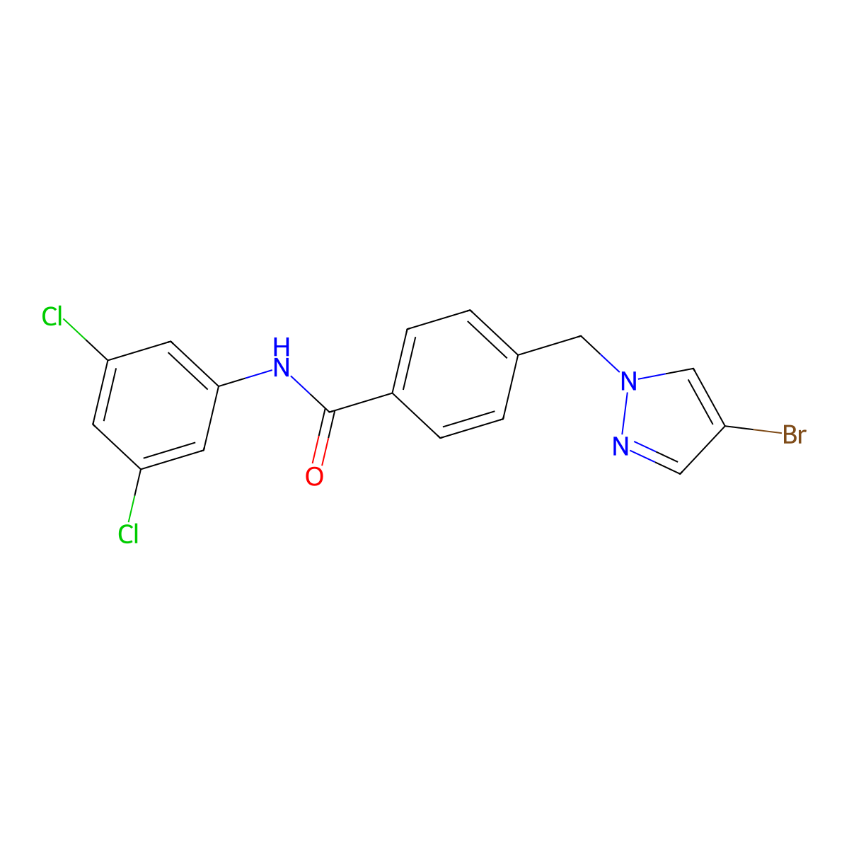 4-[(4-bromo-1H-pyrazol-1-yl)methyl]-N-(3,5-dichlorophenyl)benzamide molecular structure, CAS 489451-26-5