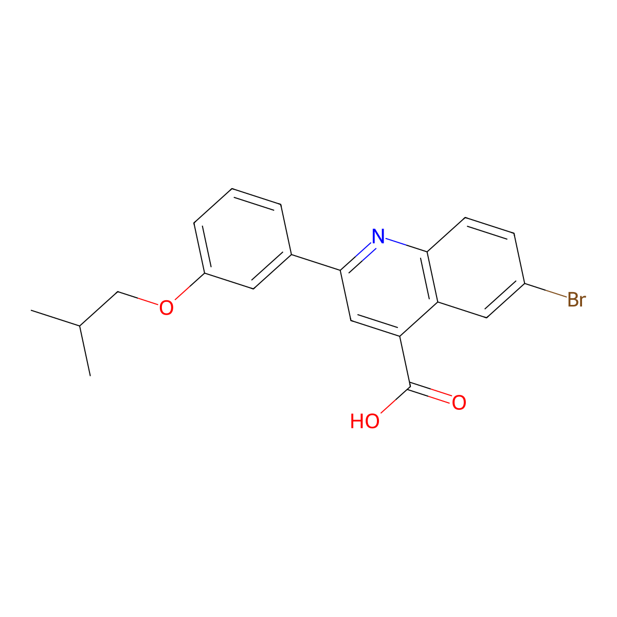 6-Bromo-2-(3-isobutoxyphenyl)quinoline-4-carboxylic acid molecular structure, CAS 489451-29-8