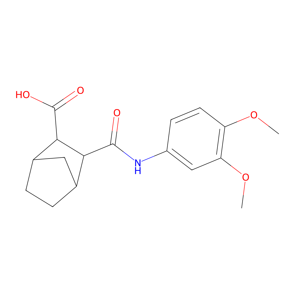 3-[(3,4-Dimethoxyanilino)carbonyl]bicyclo[2.2.1]heptane-2-carboxylic acid molecular structure, CAS 489451-93-6