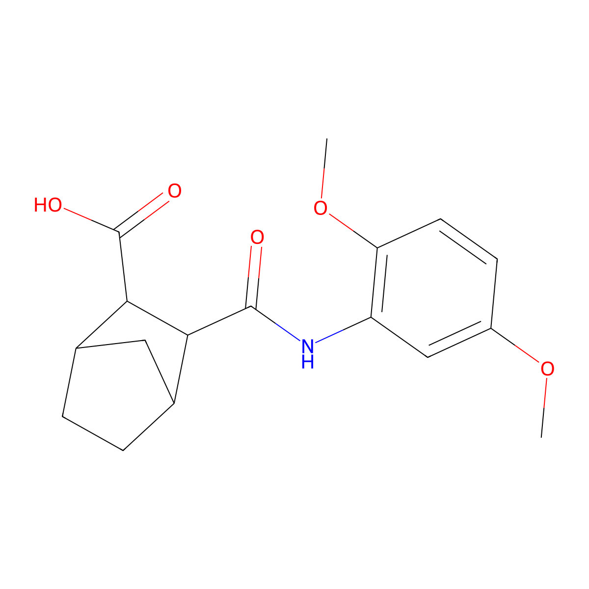 3-[(2,5-Dimethoxyphenyl)carbamoyl]bicyclo[2.2.1]heptane-2-carboxylic acid molecular structure, CAS 489452-05-3