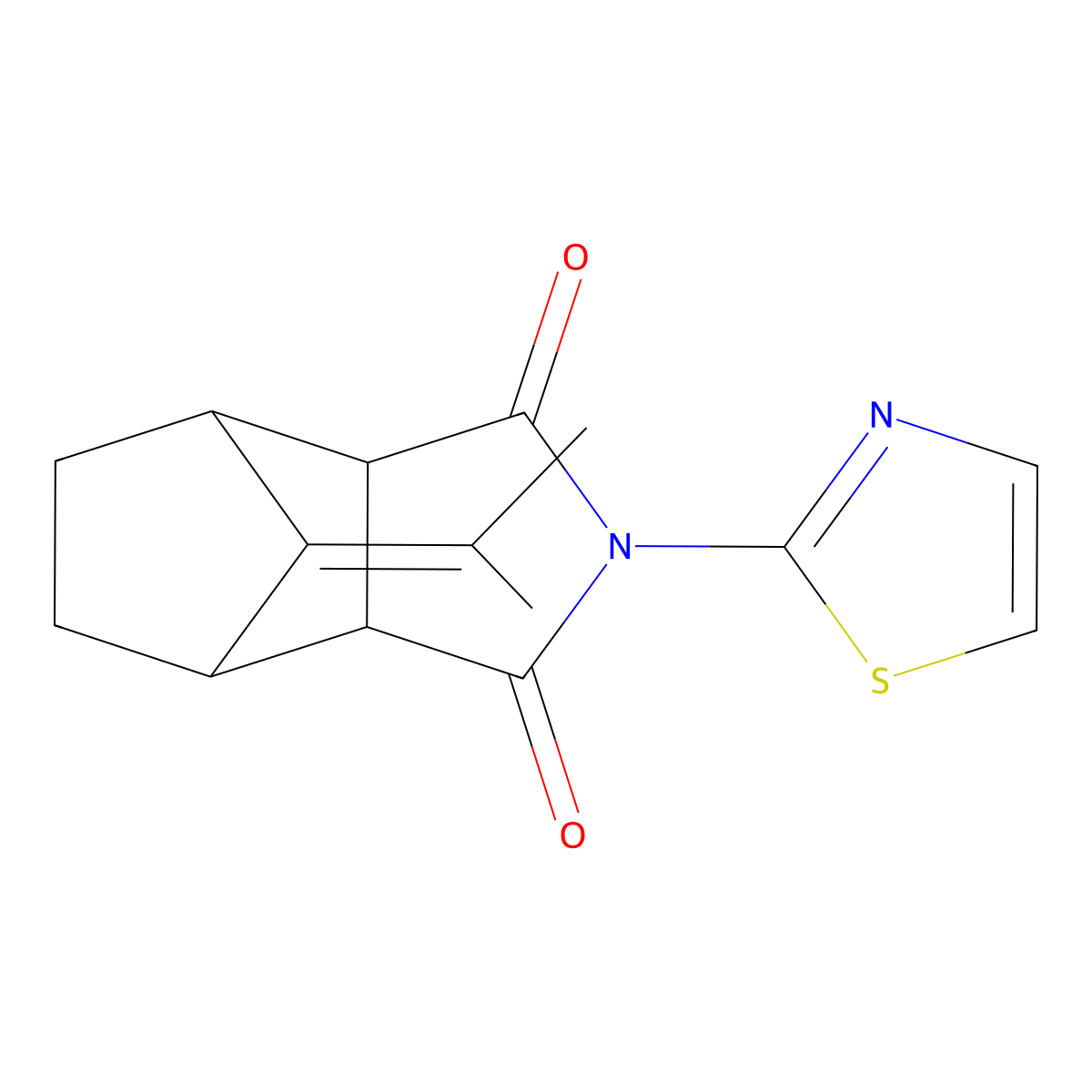 10-(1-Methylethylidene)-4-(1,3-thiazol-2-yl)-4-azatricyclo[5.2.1.0~2,6~]decane-3,5-dione molecular structure, CAS 489452-16-6