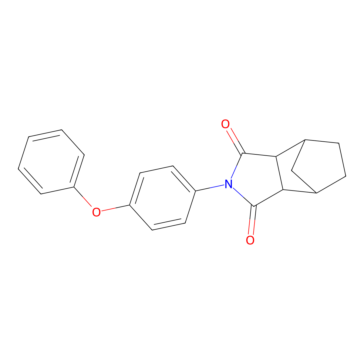 2-(4-phenoxyphenyl)hexahydro-1H-4,7-methanoisoindole-1,3(2H)-dione molecular structure, CAS 489452-29-1