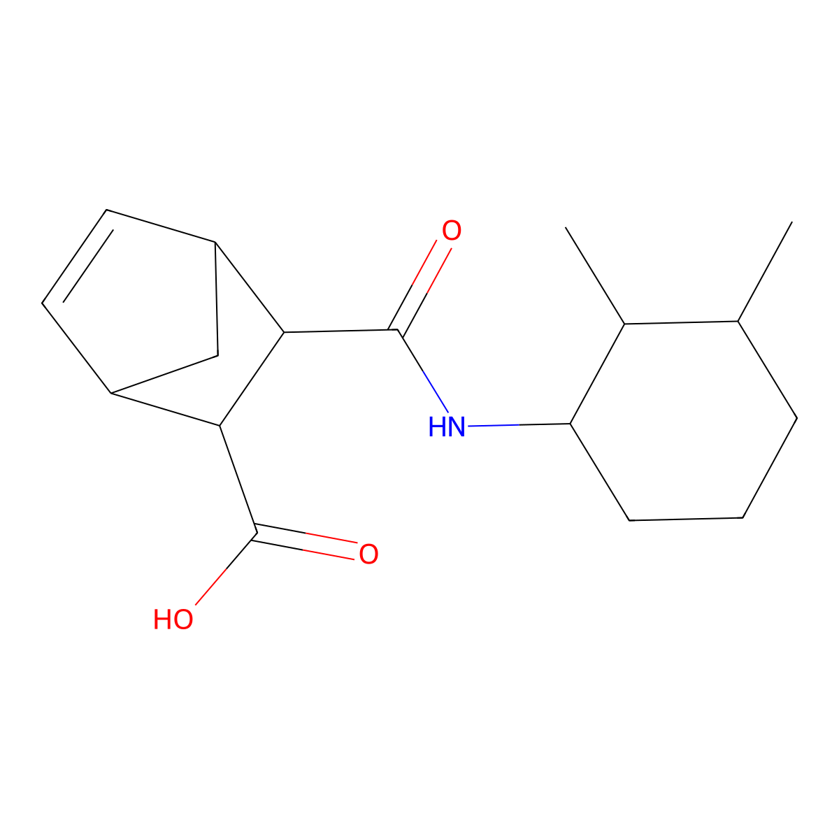 2-[(2,3-Dimethylcyclohexyl)carbamoyl]bicyclo[2.2.1]hept-5-ene-3-carboxylic acid molecular structure, CAS 489452-30-4