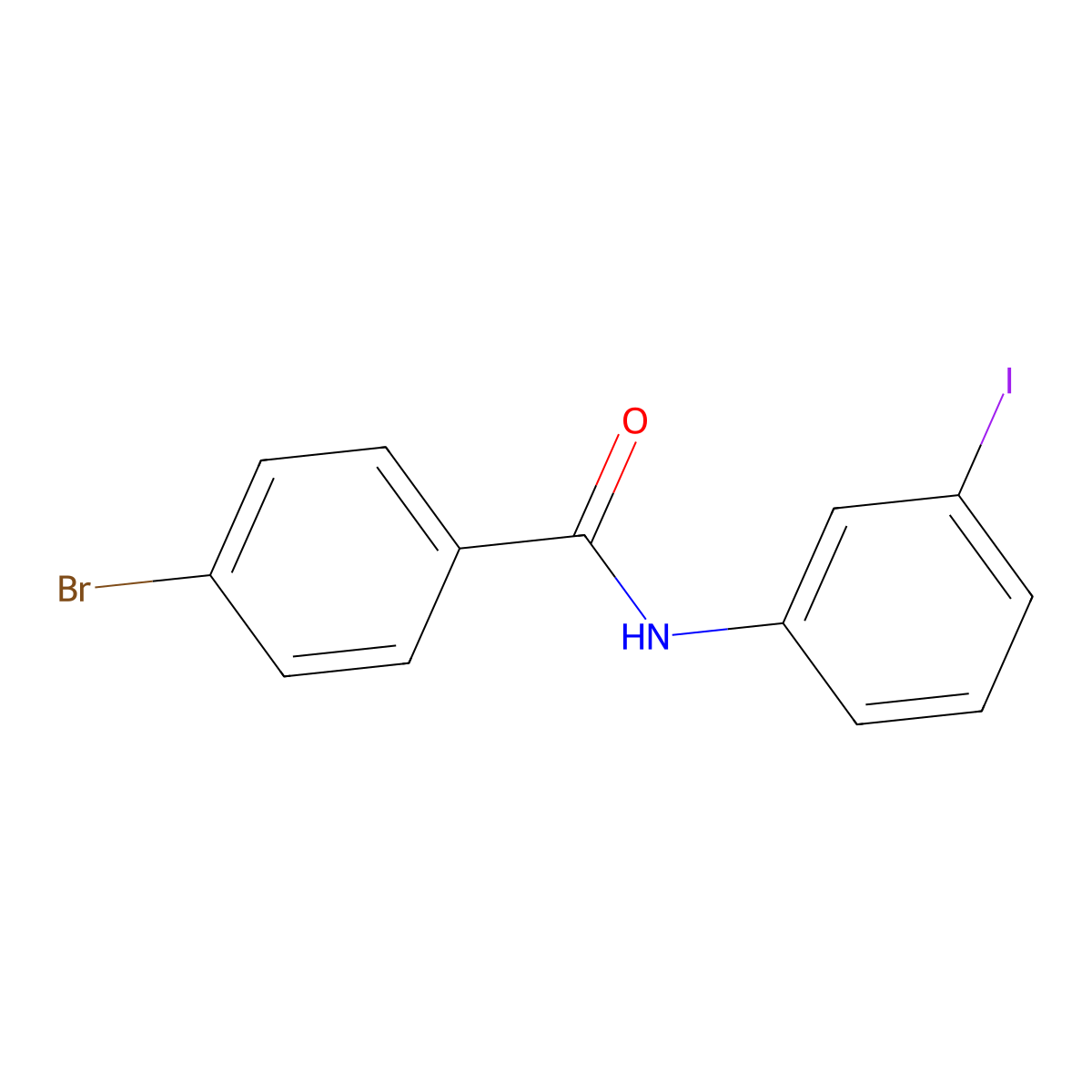 4-bromo-N-(3-iodophenyl)benzamide molecular structure, CAS 489455-70-1