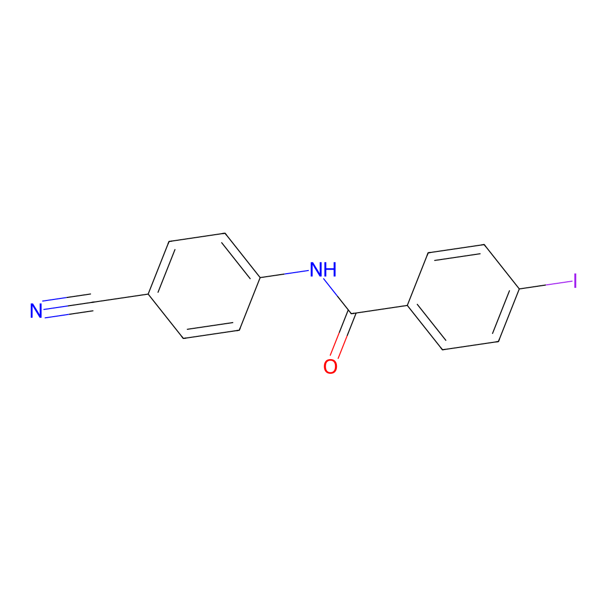 N-(4-cyanophenyl)-4-iodobenzamide molecular structure, CAS 489455-73-4
