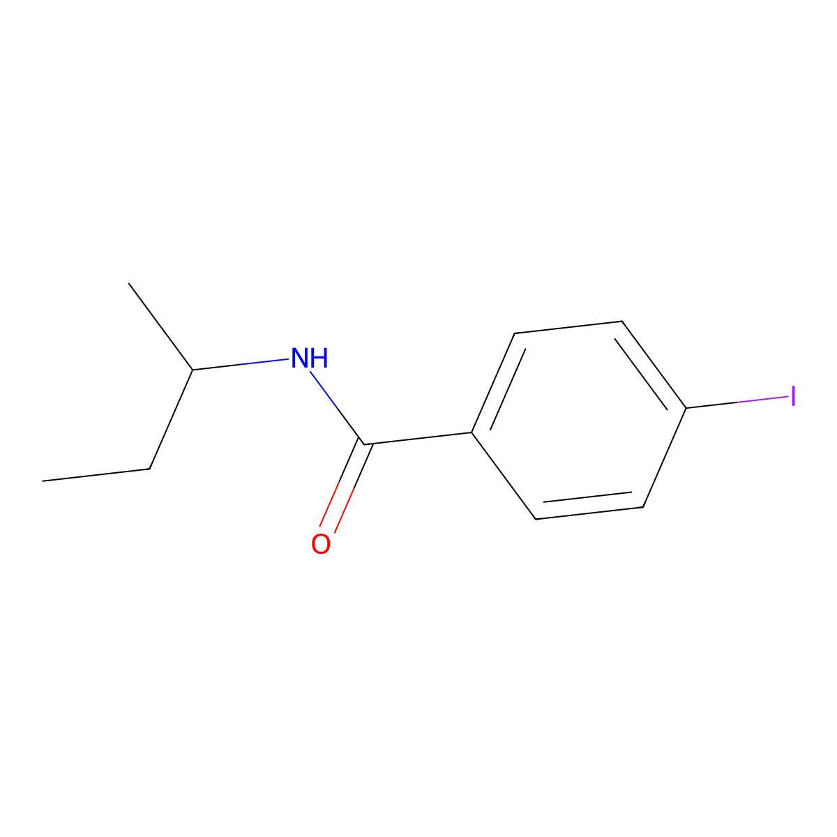 N-butan-2-yl-4-iodobenzamide molecular structure, CAS 489455-74-5