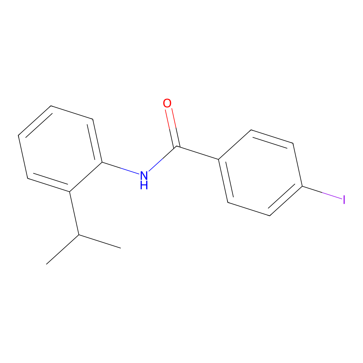 4-iodo-N-(2-propan-2-ylphenyl)benzamide molecular structure, CAS 489455-76-7