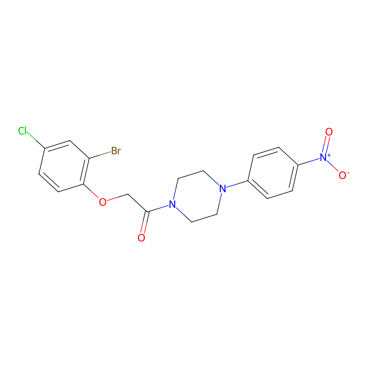 2-(2-Bromo-4-chlorophenoxy)-1-[4-(4-nitrophenyl)piperazin-1-yl]ethanone molecular structure, CAS 489456-63-5