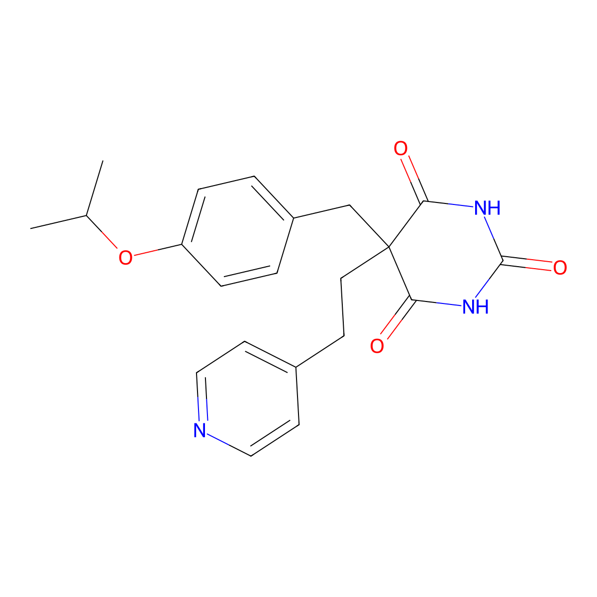 5-[(4-Propan-2-yloxyphenyl)methyl]-5-(2-pyridin-4-ylethyl)-1,3-diazinane-2,4,6-trione molecular structure, CAS 489457-01-4