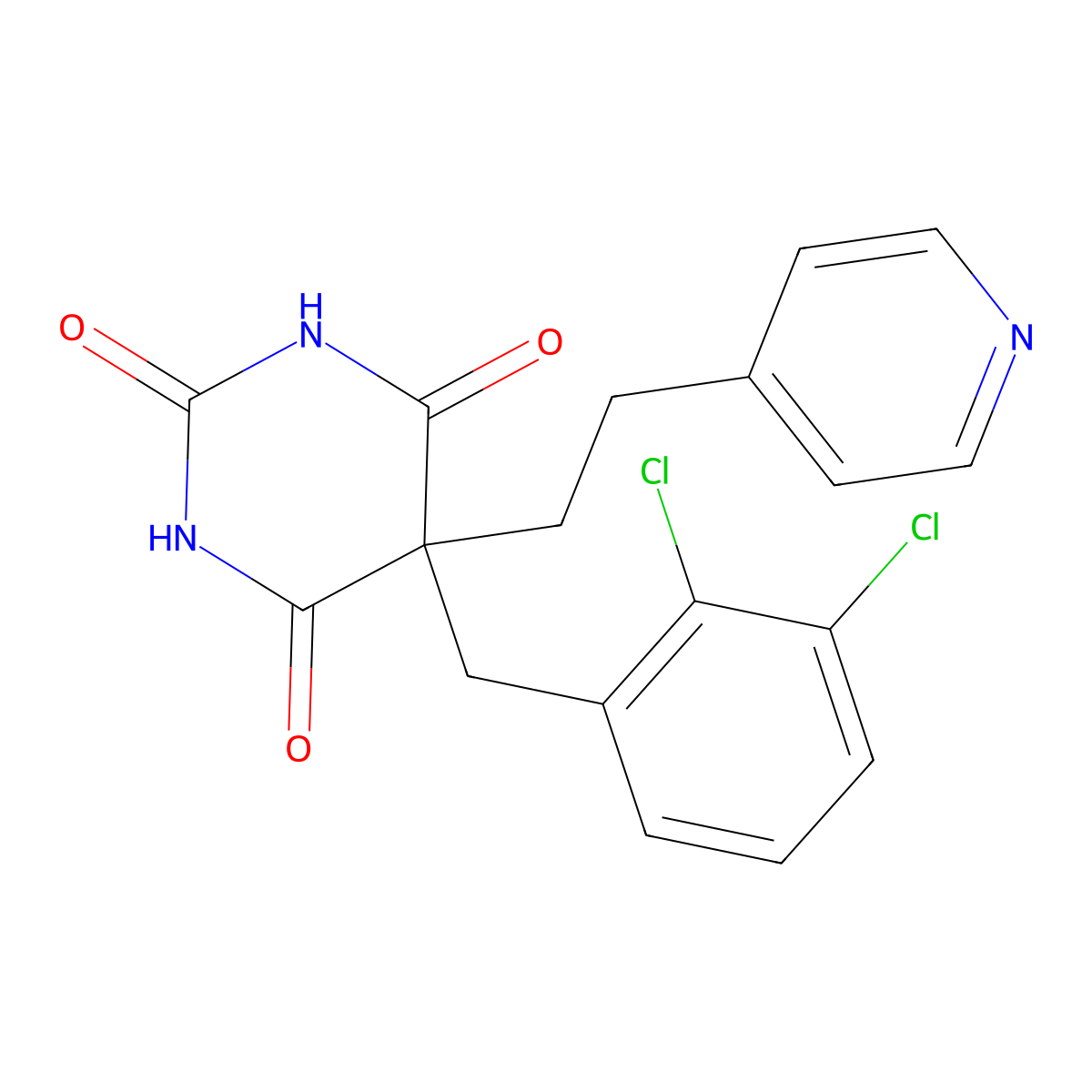 5-[(2,3-Dichlorophenyl)methyl]-5-(2-pyridin-4-ylethyl)-1,3-diazinane-2,4,6-trione molecular structure, CAS 489457-07-0