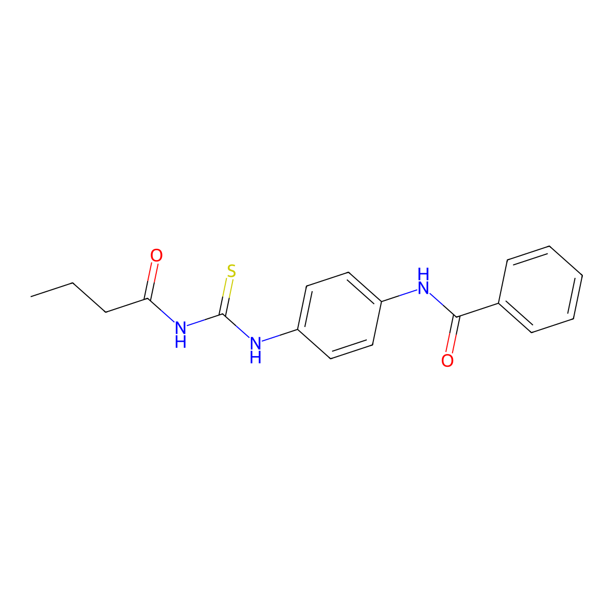N-(4-{[(butyrylamino)carbothioyl]amino}phenyl)benzamide molecular structure, CAS 489457-26-3