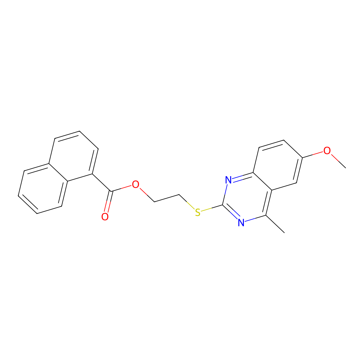 2-[(6-Methoxy-4-methylquinazolin-2-yl)sulfanyl]ethyl naphthalene-1-carboxylate molecular structure, CAS 489462-13-7