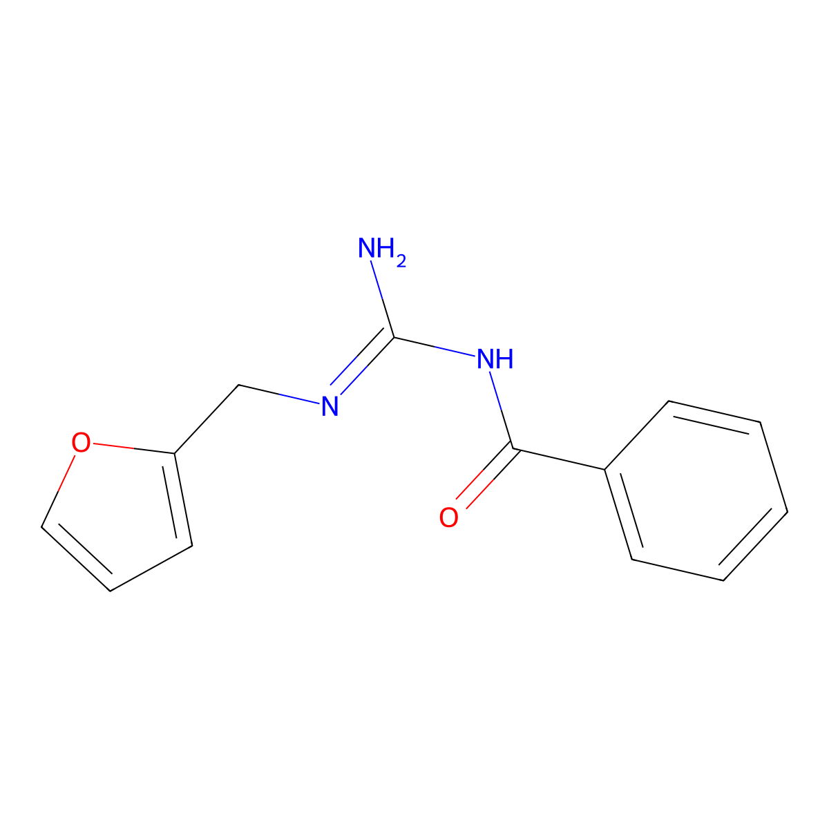 N-[N'-(furan-2-ylmethyl)carbamimidoyl]benzamide molecular structure, CAS 489462-60-4
