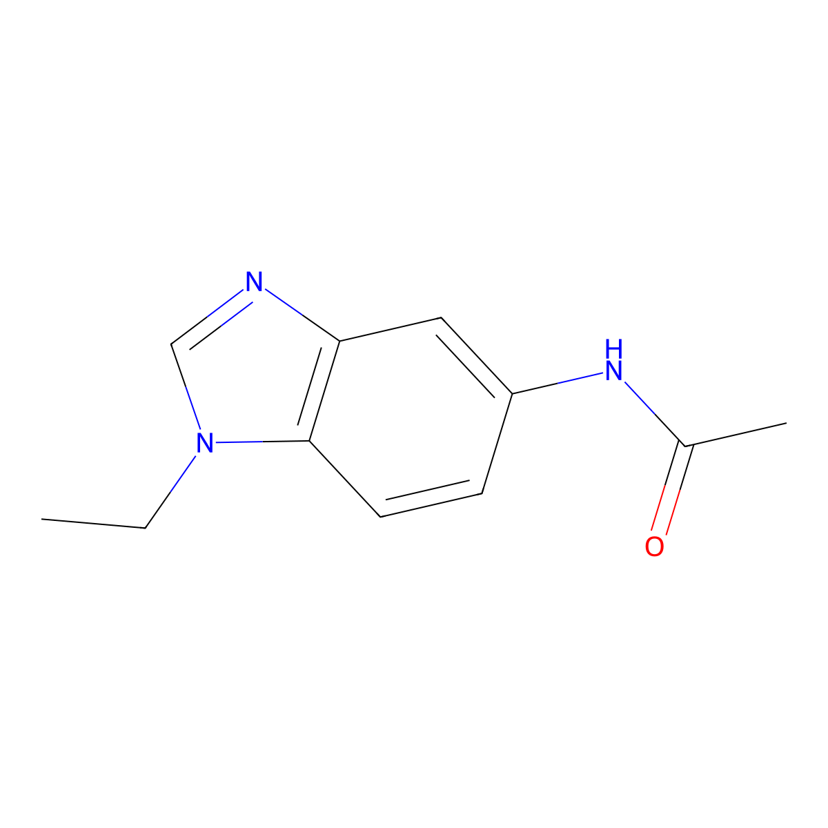 N-(1-ethyl-1H-benzimidazol-5-yl)acetamide molecular structure, CAS 489463-02-7