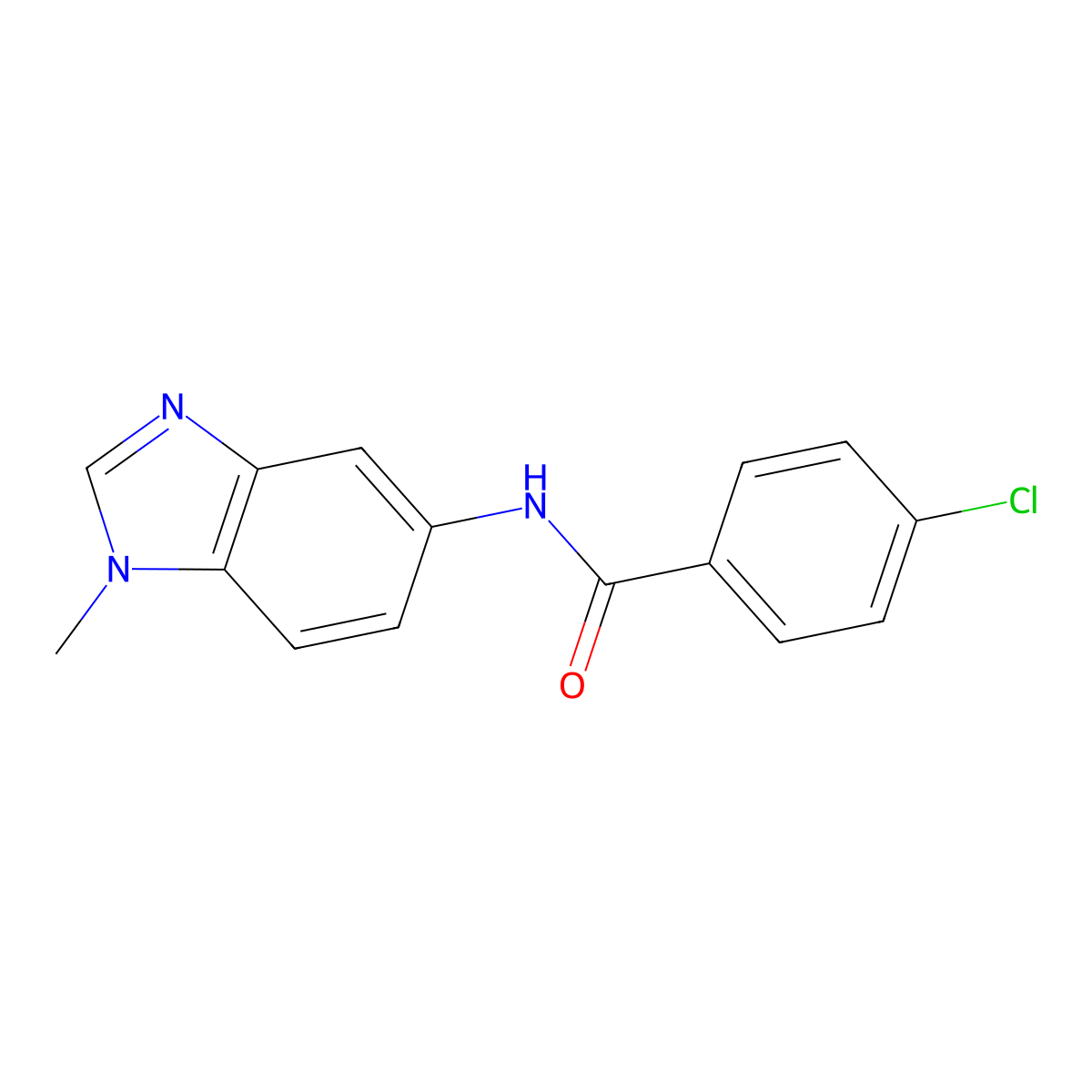 4-chloro-N-(1-methylbenzimidazol-5-yl)benzamide molecular structure, CAS 489464-52-0