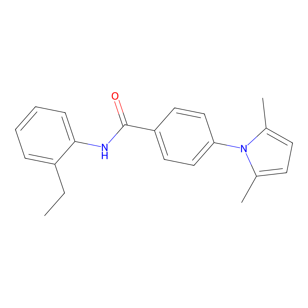 4-(2,5-dimethyl-1H-pyrrol-1-yl)-N-(2-ethylphenyl)benzamide molecular structure, CAS 489465-45-4