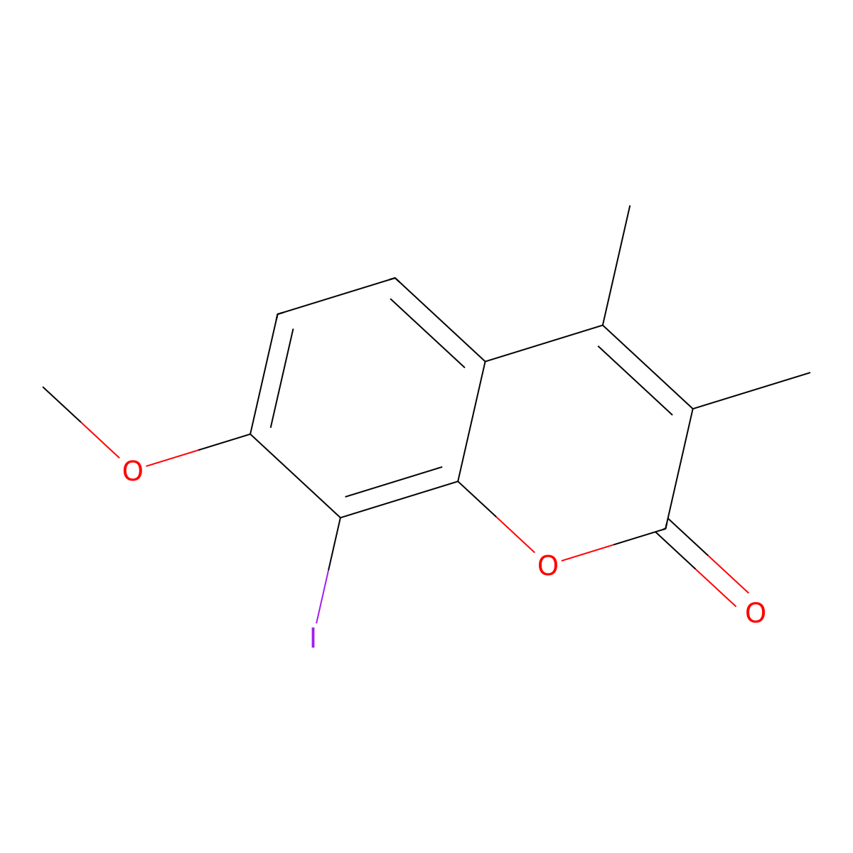 8-iodo-7-methoxy-3,4-dimethyl-2H-chromen-2-one molecular structure, CAS 489465-89-6